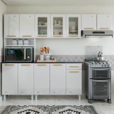 Armário de Cozinha Compacta de Aço Completa Diamante 12 Portas 1 Gaveta Branco 818489 - Pnr Móveis