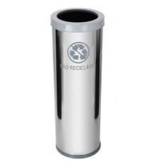 Lixeira Em Aço Inox Com Tampa Meia Esfera Plástica 30 Litros - JSN, Br