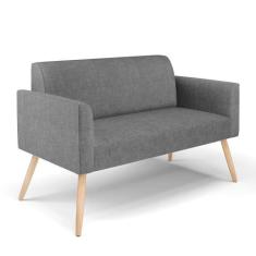 Sofá Namoradeira Pés Palito Natural Marisa Linho Grafite A26 D03 - D'r