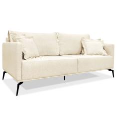 Sofá Living 2 Lugares 1,60M Bege Pés Metálicos - Pallazio
