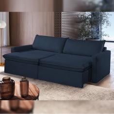 Sofá Retrátil E Reclinável 220cm Marselha Azul