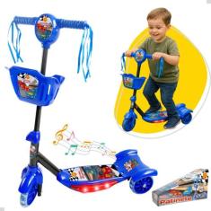 Patinete 3 Rodas Infantil Corrida Brinquedo Meninos até 35kg Luz e Som