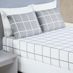 Jogo de Cama Austin Casal 03 Peças Micropercal 200 Fios - Bia Enxovais