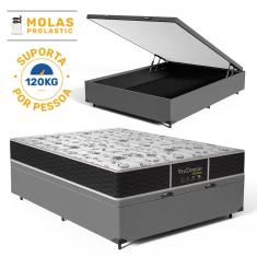 Cama Box Baú com Colchão de Molas Probel Prodormir Sleep Black Viúva 128cm
