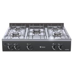 Fogao a Gas Portatil 5 Bocas Venax Grand Petit Vetro Preto