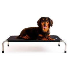 Cama Suspensa Para Cachorro Gato Pet Médio 75x50x13 Preto Arejada Pet 