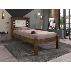 Cama Solteiro com Detalhes Lavínia Malbec e Off White Framar