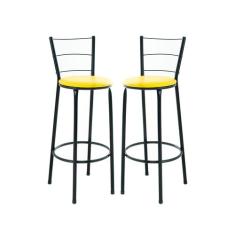 Kit 2 Banquetas Banco Alto Bancada Cozinha Americana - EJC ESPAÇO JUNC