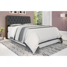 Cabeceira Box Queen 1,58 Isis Malbec Com Capitonê Preto - Framar Móveis