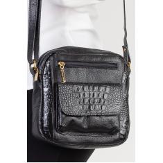 Bolsa transversal pequena de couro croco Clarice