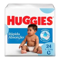 Fralda Huggies Rápida Absorção Tamanho G Pacote Jumbo 24 Unidades Desc