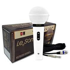 Microfone com Fio Profissional Branco Sm-58 P4 - Leson