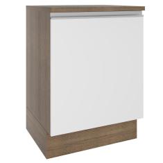 Balcão Madesa Glamy 60 cm 1 Porta - Rustic/Branco