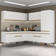 Cozinha Completa de Canto Veneza GW Multimóveis MP2066 com Armário e Balcão Branca