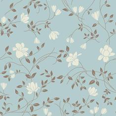 Papel De Parede Adesivo Lavável Flores Com Fundo Verde 3m