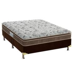 Cama Box Casal: Colchão Espuma D45 Probel ProDormir Advanced + Base CRC Suede Brown(138x188)