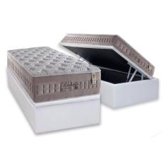 Cama Box Baú Solteiro: Colchão Molas Ensacadas Anjos MasterPocket Richesse + Base CRC Courano White(88x188)