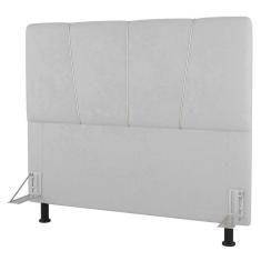 Cabeceira Cama Box Casal Queen Size Amber 160cm Estofada Sintético Branco - Abmaza