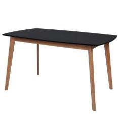 Mesa de Madeira Maciça e Mdf L120 X P 90 X Alt 77 Linea Natural/Preto