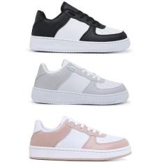 Kit 3 Pares Sneakers Casual Feminino e Masculino Moda Blogueira - SV, 