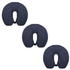 Kit com 3 Travesseiro de Pescoço Para Viajar - Fibrasca, Preto