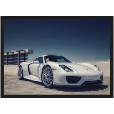 Quadro Decorativo Carro Porsche Quartos Salas Decoração Com Moldura - 