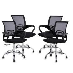 Cadeira de Escritório, Healer, Jadel, Diretor, Kit com 4 unidades - Preta
