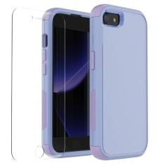 Capa para iPhone SE 2022 (3ª geração)/capa para iPhone SE 2020 (2ª geração)/capa para iPhone 7/7/iPhone 8 com protetor de tela 3 em 1 capa resistente à choque resistente a choque para iPhone 7/8/SE