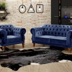 Sofá 2 e 1 Lugares Duquesa Decoração Sala Recepção Retrô - BELLA DECOR