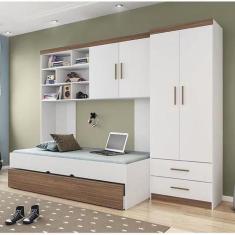 Quarto Infantil Chiara Completo com Cama de Solteiro, Cama Auxiliar - 