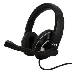 Headset Oex Hs-201, 40mm, USB, Compatibilidade PC, Preto