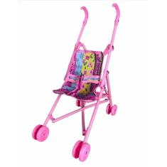 Polibrinq Carrinho de Boneca Dobravel 7031 Rosa Fixo
