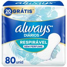 Protetor Diário Always Respirável - 80 unidades