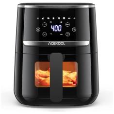 Fritadeira Elétrica AirFryer 5L com Painel Digital e 8 Predefinições, 110V 1500W, Acekool, Preta
