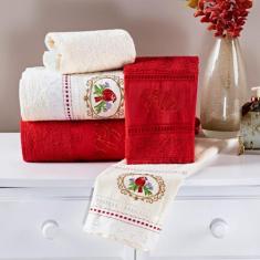 Jogo Toalhas De Banho E Rosto Aurora Com 5 Pçs Super Grossa - Jm Enxov