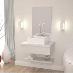 Bancada para Banheiro com Cuba Q35 Prateleira e Espelheira 606W Metróp