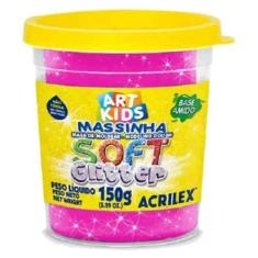 Massinha de Modelar Soft Glitter Art Kids 150g, Rosa