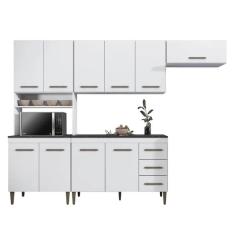 Cozinha Modulada Atenas 10 Portas 3 Gavetas Kaiki Móveis Branco