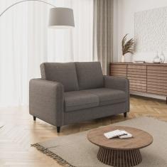 Sofá 2 Lugares em Linho Orquídea Cabecasa Madeiramadeira Grafite