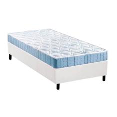 Cama Box Solteiro: Colchão Espuma Anjos Querubim + Base CRC Courano Wh