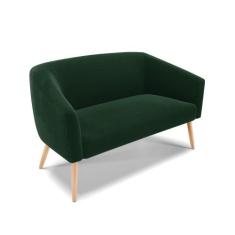 Sofá 2 Lugares Namoradeira Pé Palito Natural Stella Bouclê Verde D03 -