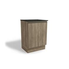 Balcão de Cozinha Maxxi G742 p/Cooktop 1 Porta c/Tampo 60cm Nogal/Pret