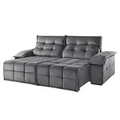 Sofá 2 Lugares Retrátil E Reclinável Martins M-122 Veludo Grafite