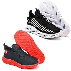 Tênis Esportivo Academia Para Treino - 2 Pares-Masculino