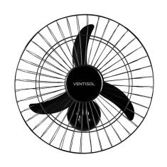 Ventilador de Parede Ventisol 50cm New, Controle de Velocidades, 3 Pás, Preto