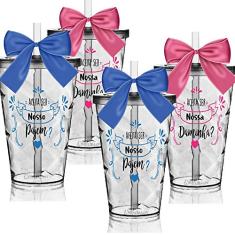 4 Copos Convite Twister 700 ml Personalizados para Pajem e Daminha
