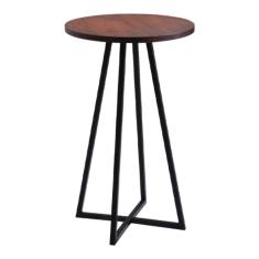 Mesa Bistro Bar Base Aço Preto I09 Castanho Madeira Taeda Dmobiliario