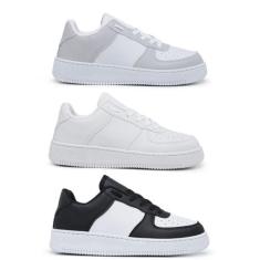 Kit 3 Pares Sneakers Casual Feminino e Masculino Moda Blogueira - SV, 