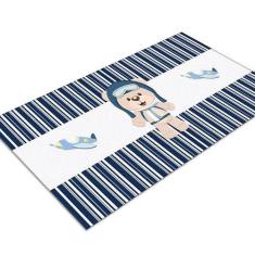 Tapete Infantil Ursinho Aviador 60x120 Antiderrapante - Style Brazil, 