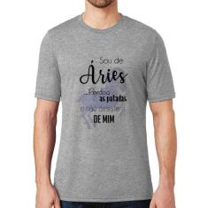 Camiseta Sou de Áries - Foca na Moda, Cinza, M